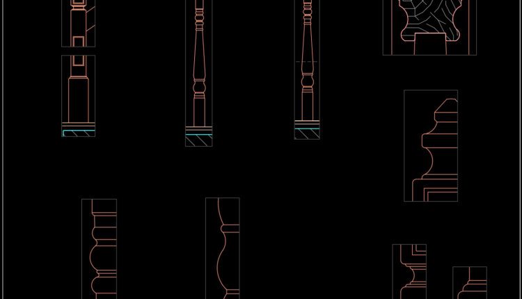 73.Detailed drawings of stairs in autocad file