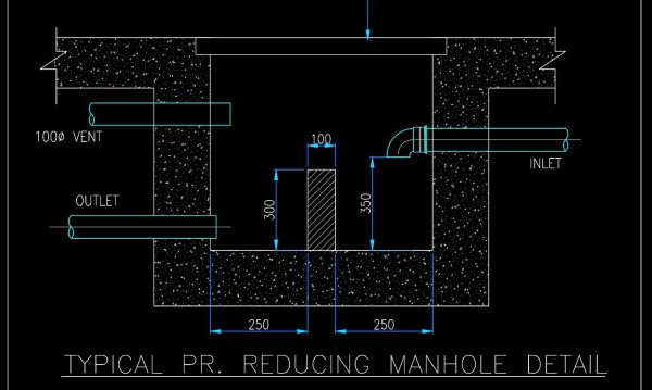 73.Typical PR Reducing Manhole Detail CAD Drawing DWG