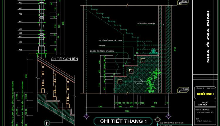 74.Detailed drawings of stairs in autocad file