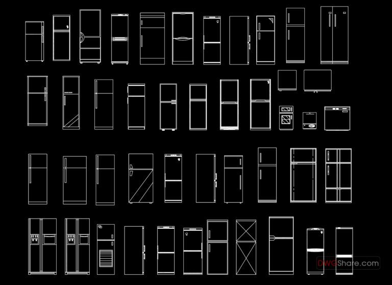 75.Refrigerators AutoCAD blocks free download