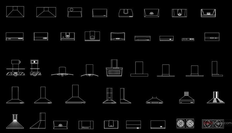 76.Range Hoods AutoCAD blocks free download