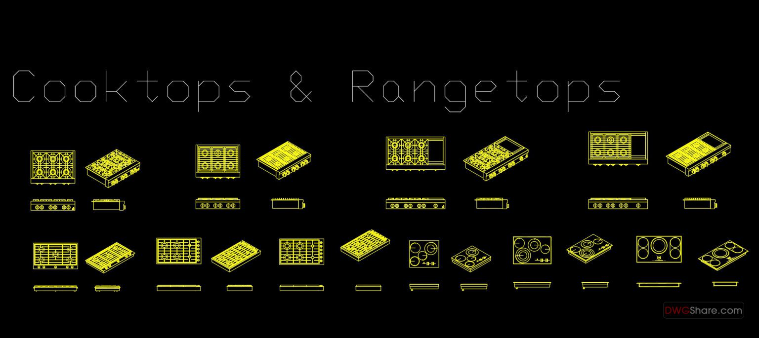 78.Cooktop AutoCAD blocks free download
