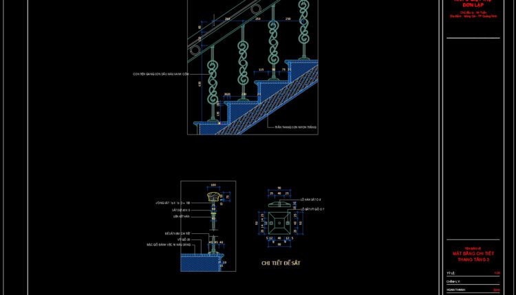 79.Detailed drawings of stairs in autocad file