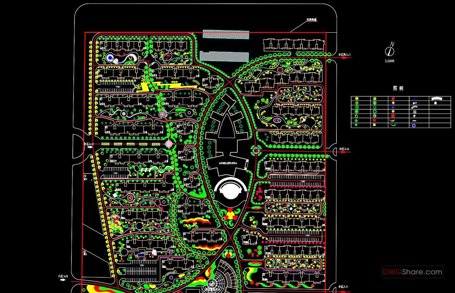 85 Urban landscaping AutoCAD blocks free download