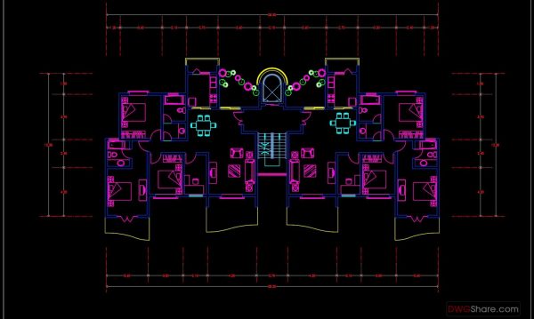 98.Apartment Plans AutoCAD File Free Download