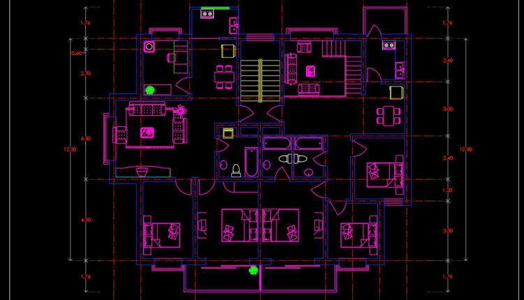 99.Apartment Plans AutoCAD File Free Download