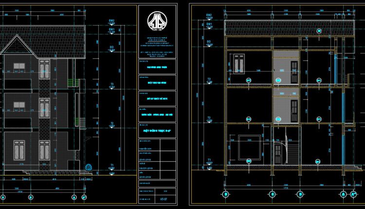 Modern 3-Story House Project AutoCAD File Free Download