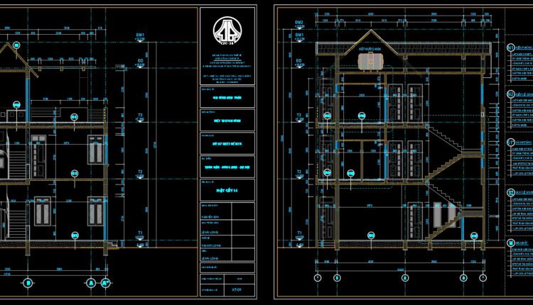 Modern 3-Story House Project AutoCAD File Free Download