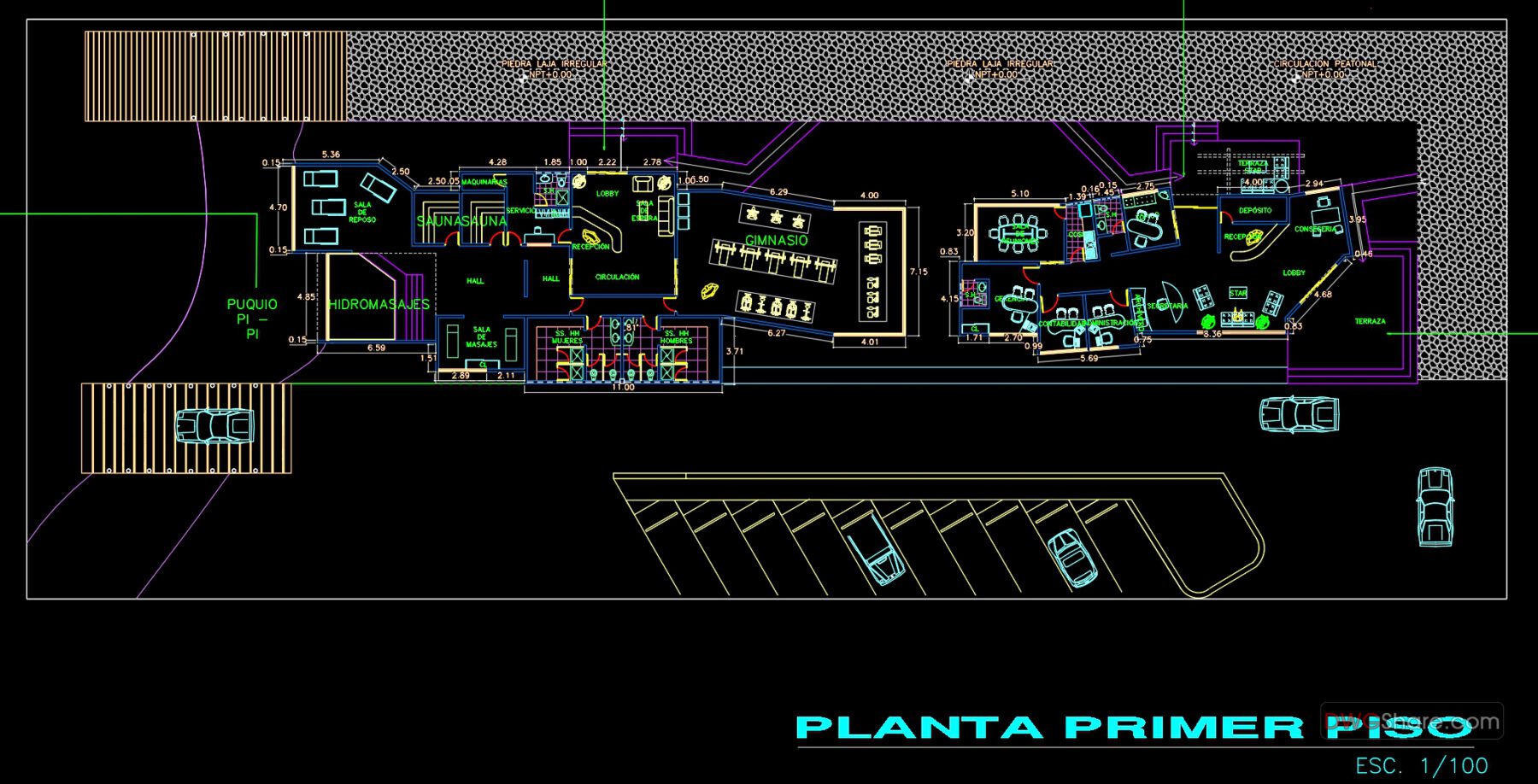 Sauna Hotel Plan AutoCAD File DWG