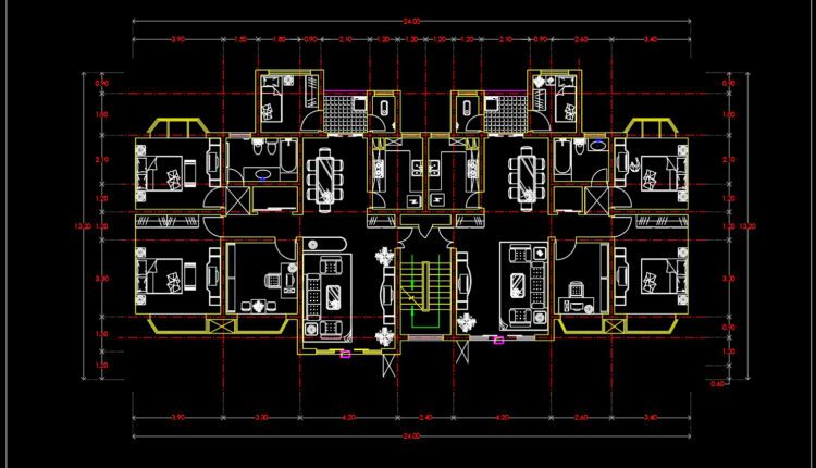 119.Apartment Plan AutoCAD File Free Download