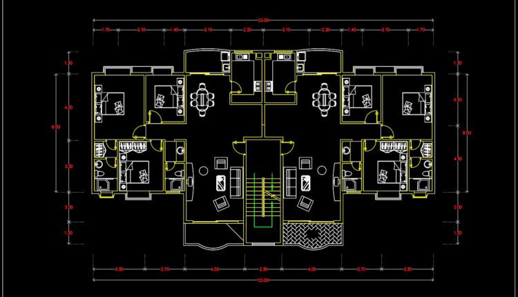 120.Apartment Plan AutoCAD File Free Download