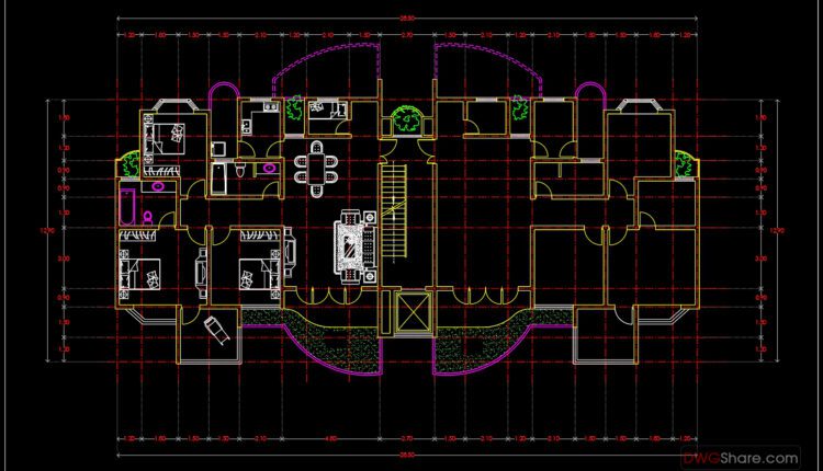 122.Apartment Plan AutoCAD File Free Download