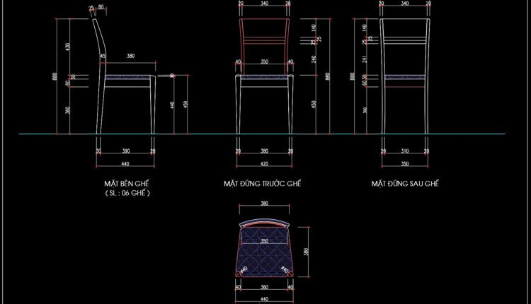 176.Autocad Drawing Of Walnut Chairs Details For Free Download