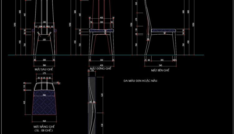176.Autocad Drawing Of Walnut Chairs Details For Free Download