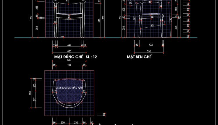 190.Autocad Drawing Of Walnut Chairs Details For Download