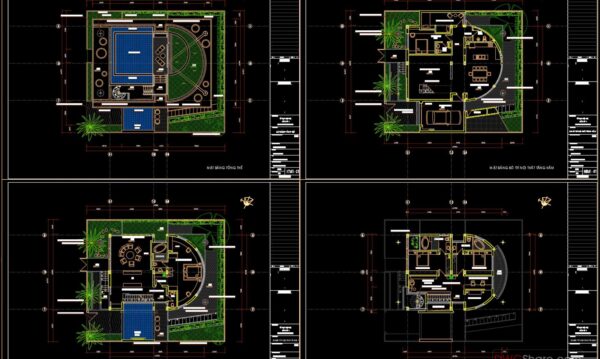 2 Stories a Complete Project AutoCAD File 16.7x19m