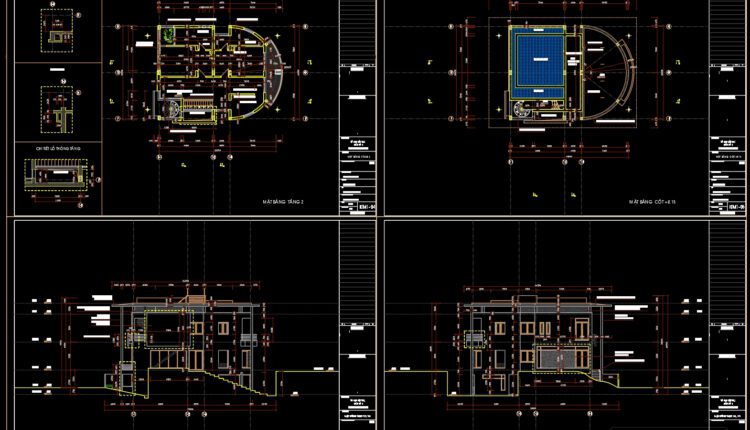 2 Stories a Complete Project AutoCAD File 16.7x19m