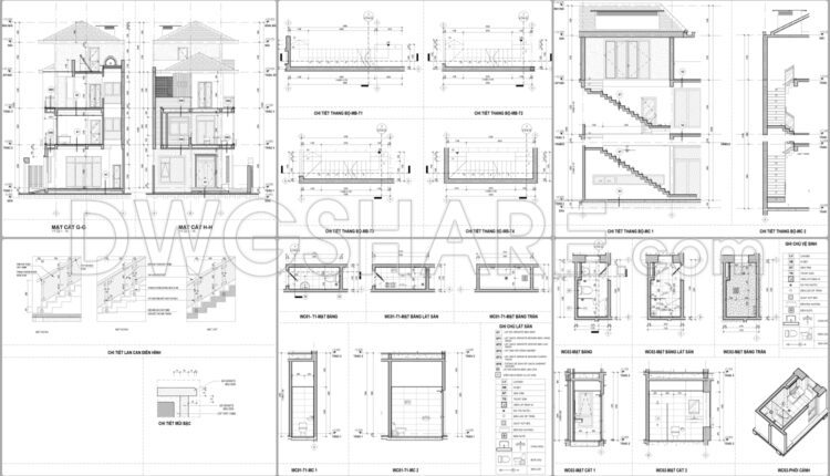 3-Story House A Complete Project PDF File 7.1×23m