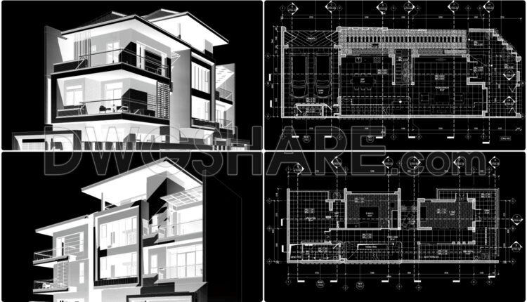 3-Story House A Complete Project PDF File 7.1×23m