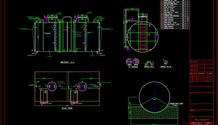 33.Free Download Of Fuel Tank and Fuel System Autocad Drawing DWG