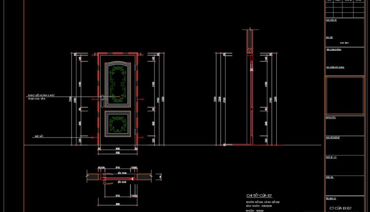 366.Free cad blocks detail doors DWG download