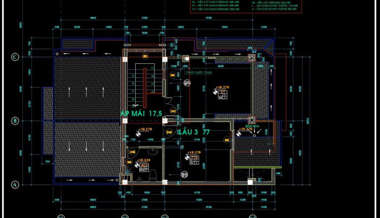 4-Stories House a Complete Project AutoCAD File 8x12m