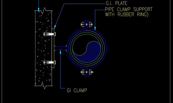 85.Free Download of Riser Support Details Autocad Drawing DWG