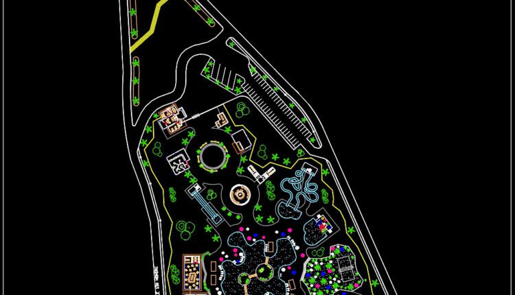 91.Autocad Drawing Of Water Park Design Layout Plan For Download