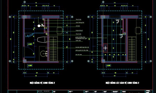 94.WC Layout Plan and elevations details AutoCAD drawing download