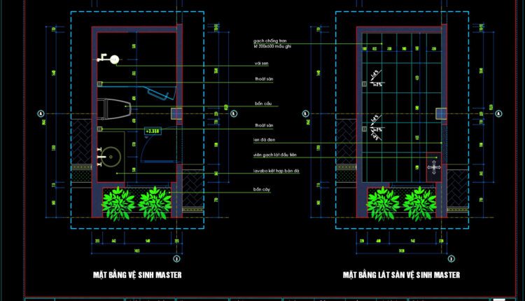 95.WC Layout Plan and elevations details AutoCAD drawing download