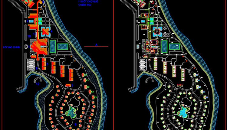 Autocad Drawing Of Planning and Design Resort, Spa For Download