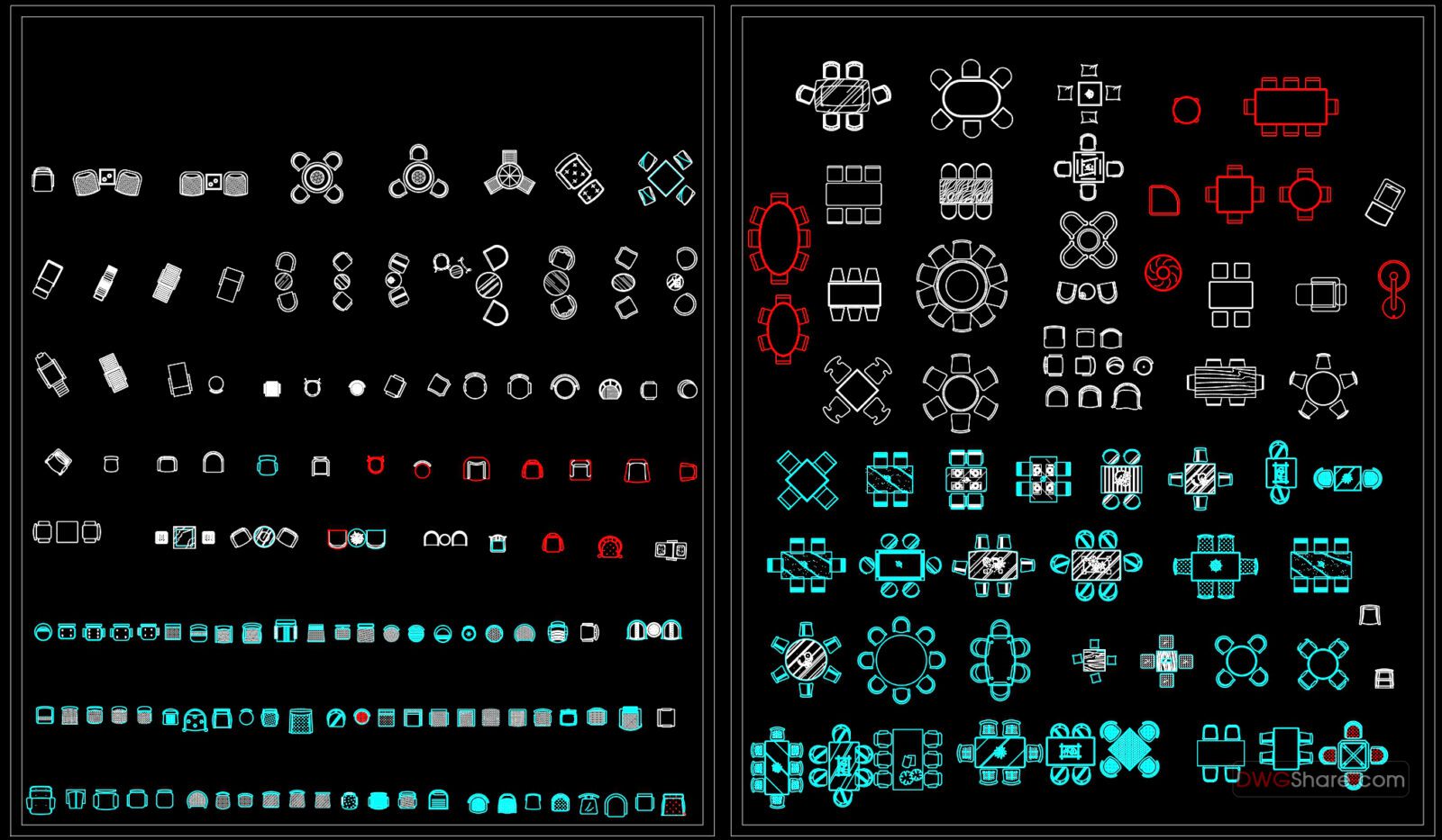 198.CAD Blocks Furniture for Kitchen and Dining room