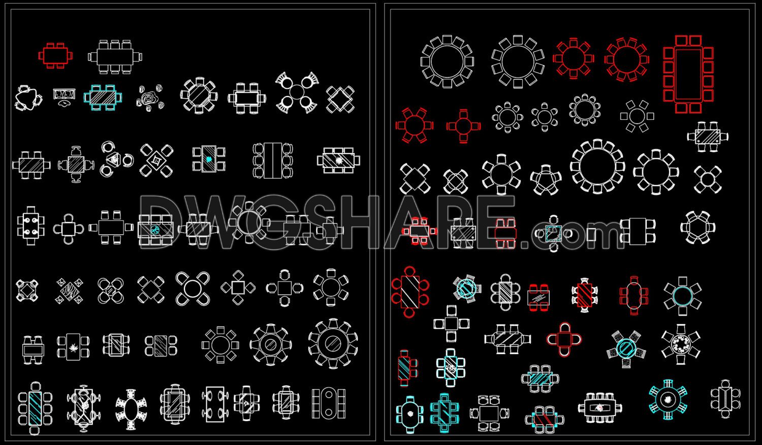 200.CAD Blocks Furniture for Kitchen and Dining room