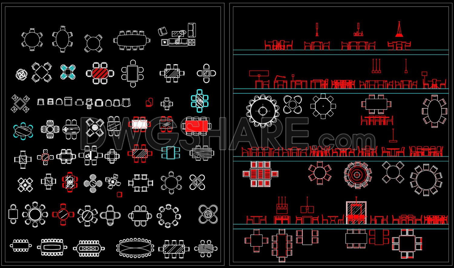 202.CAD Blocks Furniture for Kitchen and Dining room