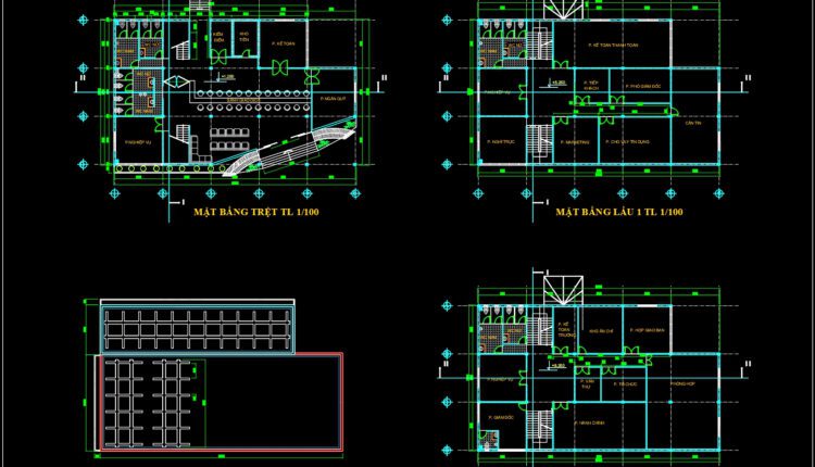3-Story Bank A Complete Project AutoCAD File 15mx25m (1)