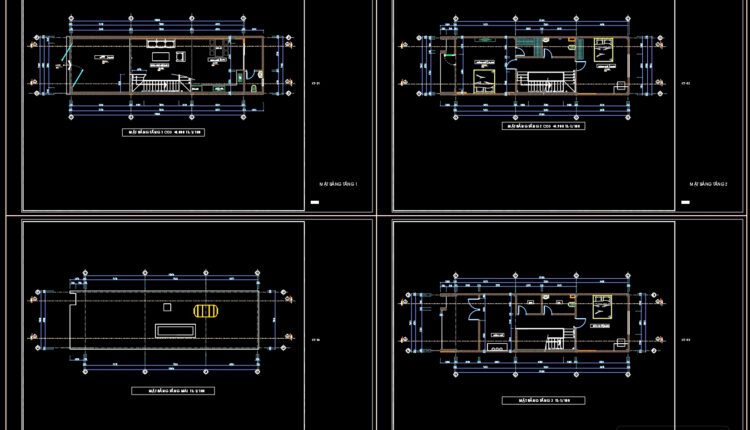 3-Story House A Complete Project AutoCAD File 5mx15m