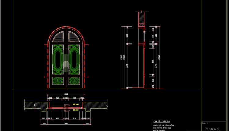 369.Free cad blocks detail doors DWG download