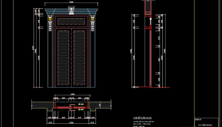 369.Free cad blocks detail doors DWG download