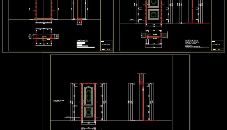 370.Free cad blocks detail doors DWG download