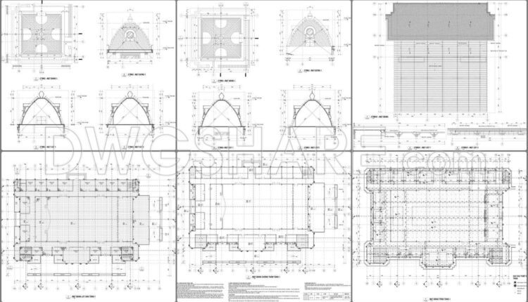 38.Drawing Of 1-Story Hall House Project 51.2m x 77.2m For Download