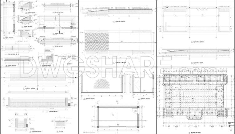 38.Drawing Of 1-Story Hall House Project 51.2m x 77.2m For Download