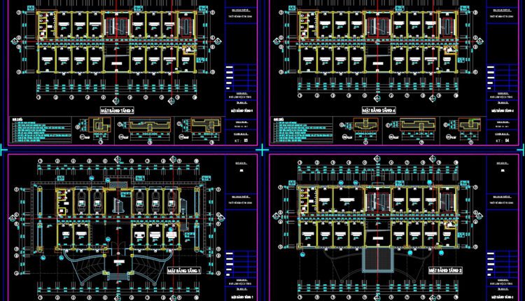 4-Stories House a Complete Project AutoCAD File 19.3mx36.6m