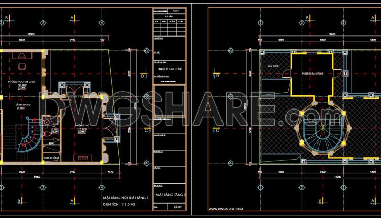 4-Story Classic Villa Plans, Sections Details AutoCAD File 10x13m