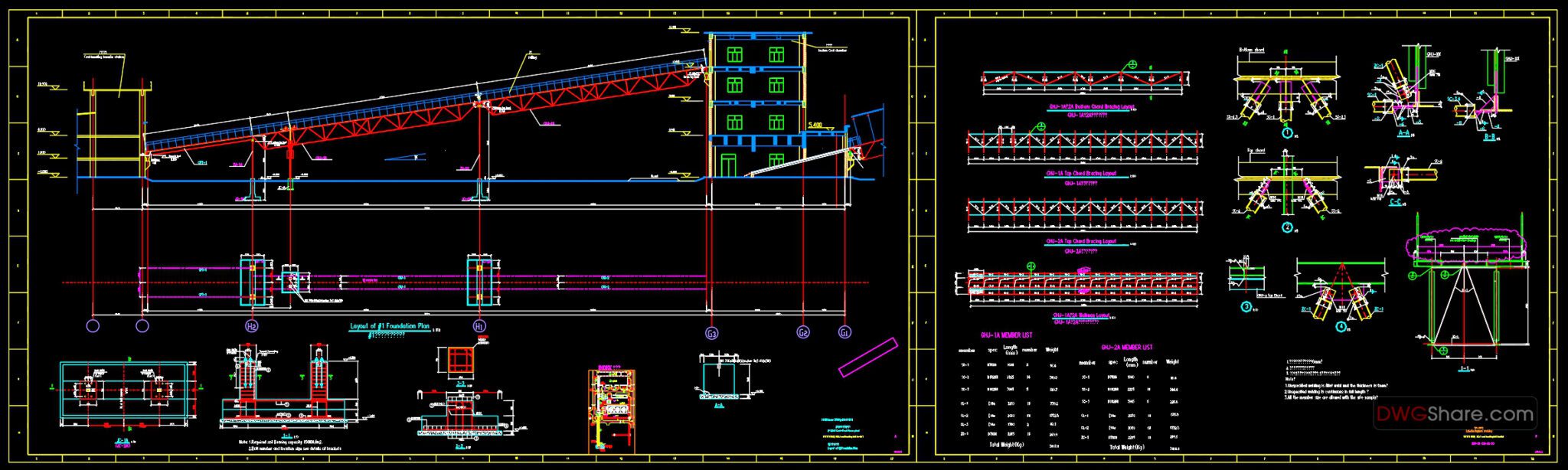 63.Free Download of Belt Conveyor Foundation and Steel Connection