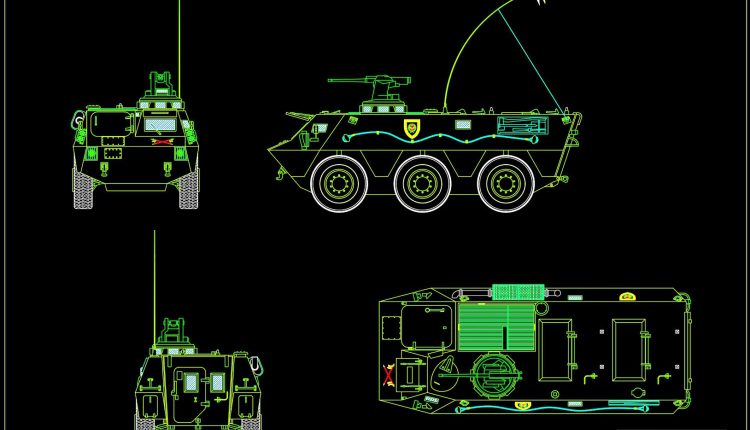 69.Autocad Drawing Of War Tank For Download