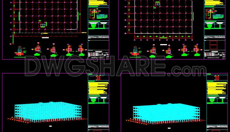 69.Free Download of Steel Ground Floor Framing Plan Details Autocad Drawing DWG (1)