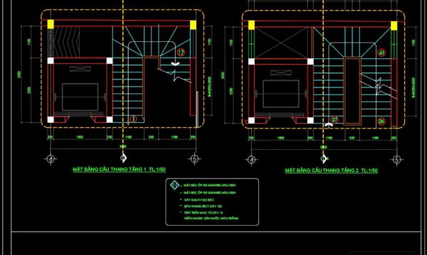 84.Detailed drawings of stairs in autocad file