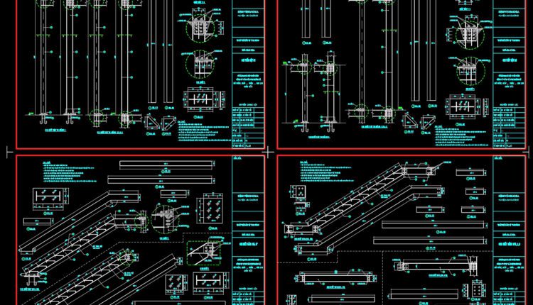 89.Detailed drawings of stairs in autocad file (2)