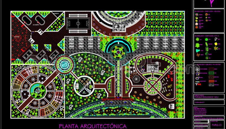 98.Autocad Drawing Of Ecotourism Park Design Layout Plan For Download