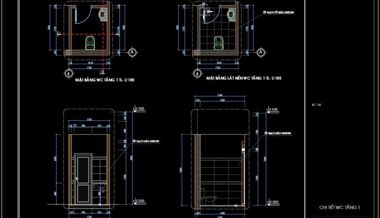 99.WC Layout Plan and elevations details AutoCAD drawing download